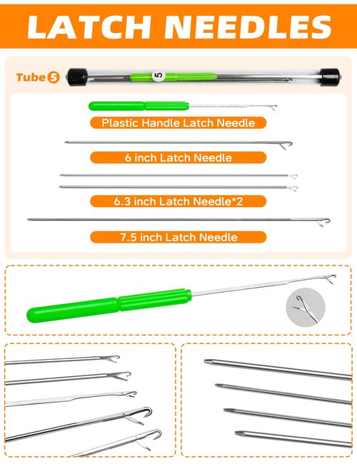 BLUEWING Hollow Spectra Threading Looping Splicing Needles Kit 23pcs Stainless Steel Fishing Rigging Needle Set, 6in