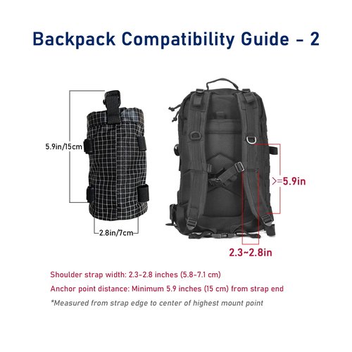 FIOTCEL Ultralight MOLLE-Compatible Shoulder Strap Water Bottle Holder – Multi-Purpose Hydration Pack Attachment for Hiking, Cycling & Travel (Black)