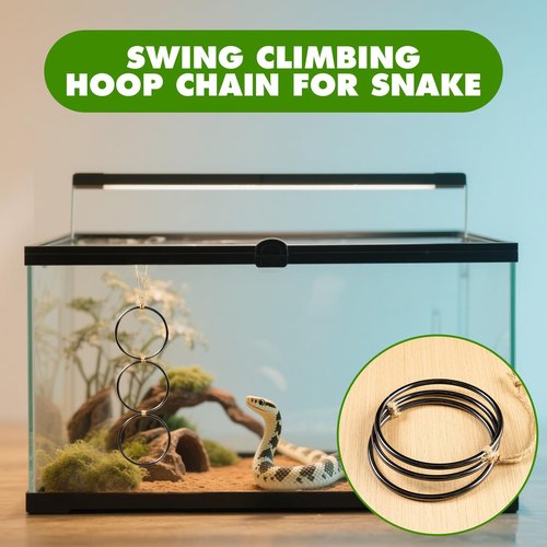 Swirge Snake Climbing Rings, Snakes Enrichment Toys, Ball Python Tank Accessories, Swing Climbing Hoop Chain for Ball Python Corn Snake