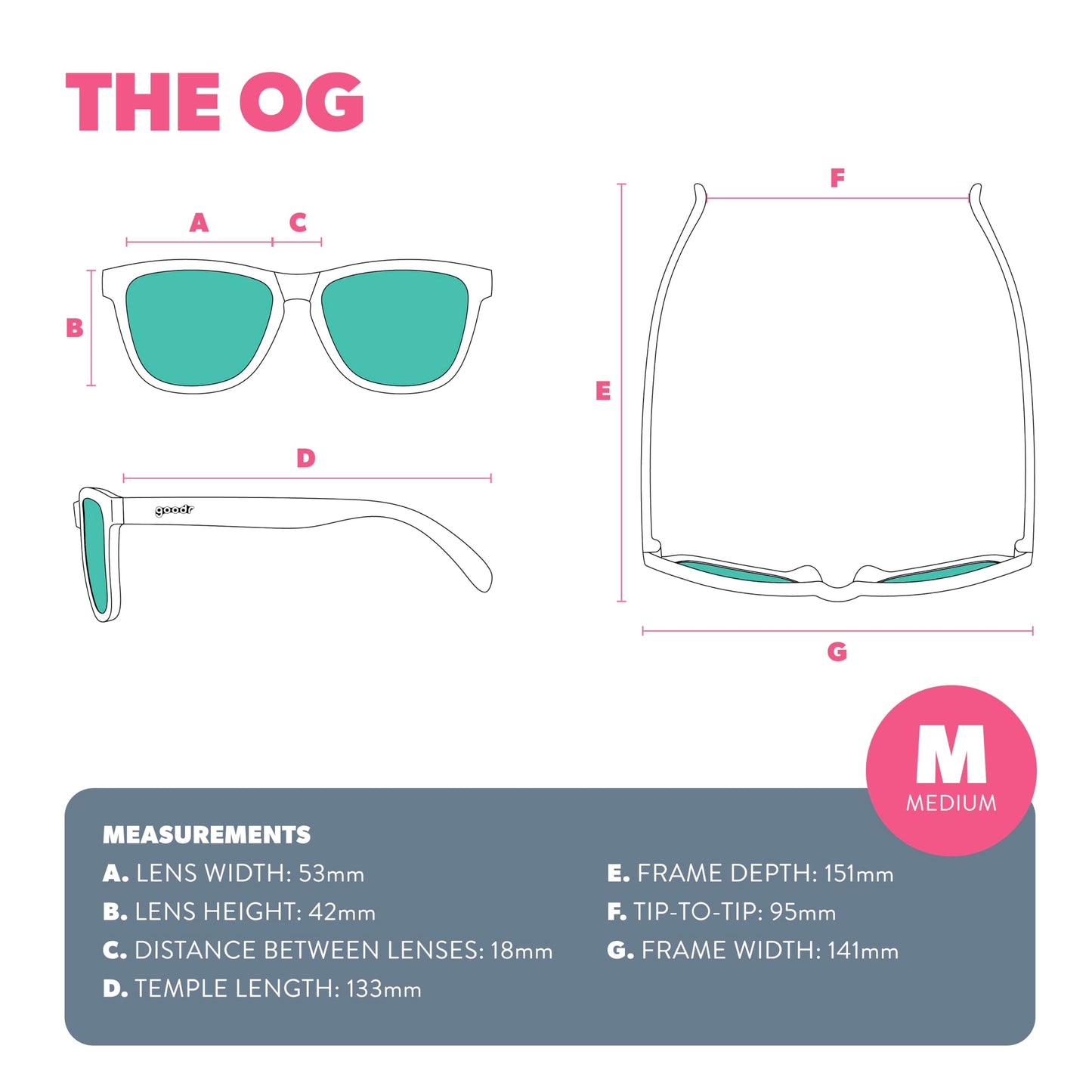 goodr Gardening With a Kraken Polarized Sunglasses, Medium Sized (OG), Dark Purple Translucent Lens with Light Green Mirrored Reflective Lens, UV400 Protection, No Slip, No Bounce