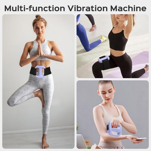 Small Lightweight Vibration Plate Portable,Handheld Lymphatic Drainage Massager,Exercise Shaker Machine for Weight Loss,Cordless and Mini，8-Level Adjustable, Purple