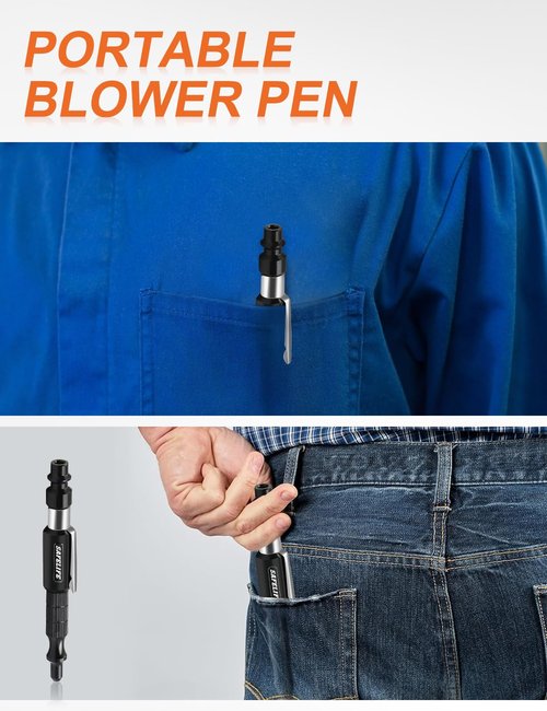 SAFELILFE Pocket Air Gun Industrial Style Adjustable Air Blow Gun with M-style Couplers, Max Pressure 150 PSI (10)