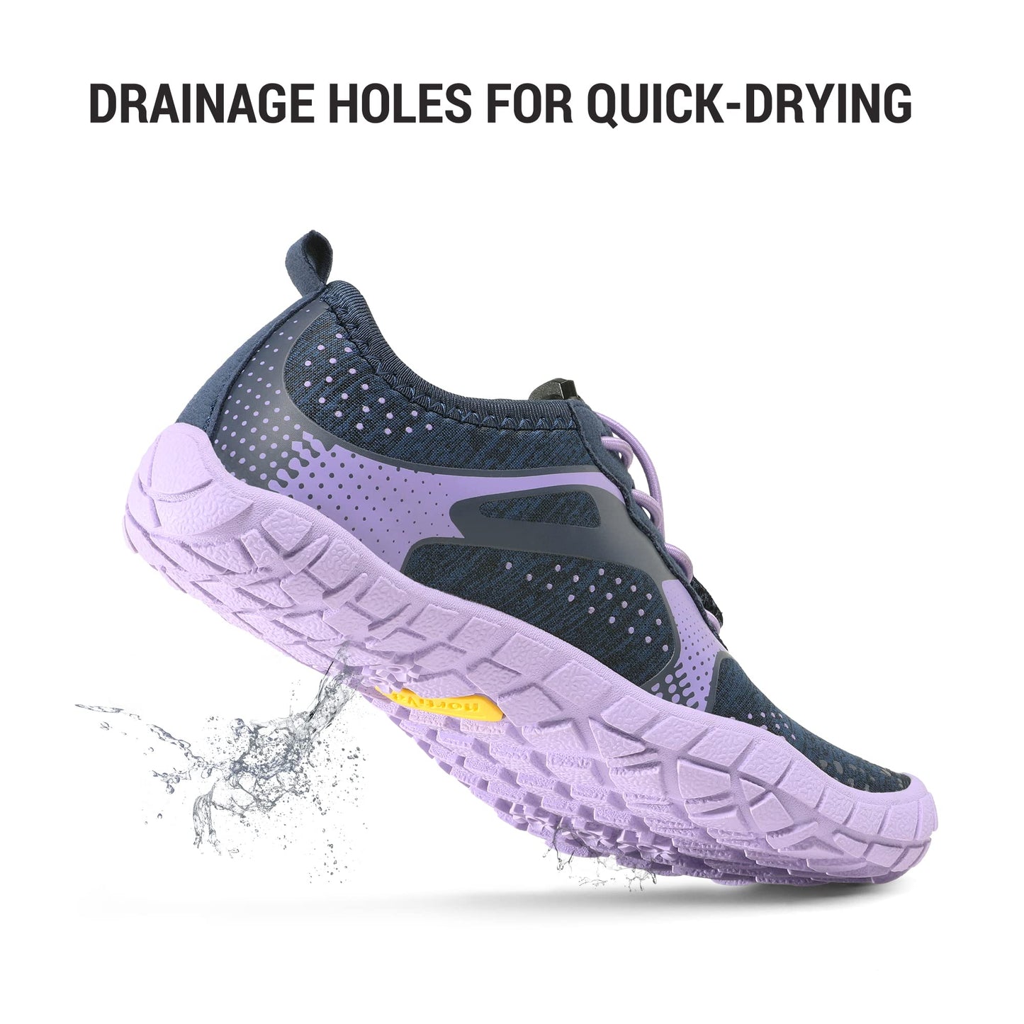 NORTIV 8 Kids Water Shoes, Lightweight Quick Dry Barefoot Athletic Aqua Sports Shoes for Boys & Girls, Outdoor, Summer (Toddler/Little Kid/Big Kid), Size 6 Big Kid,Dark/Blue/Purple,Aqua-K1