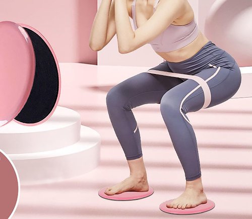 Exercise Core Sliders, 2 Pcs Pink 6.7 Inch Workout Slider for Yoga, Push-up and Sports (Pink)
