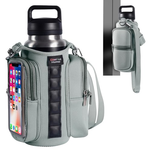 Magnetic Gym Bags for Men & Women with Adjustable Strap,Magnetic Bag Company Water Bottle Holder for Travel, Work,Sports,Water Bottle Sling Bag with Pocket (Gray)
