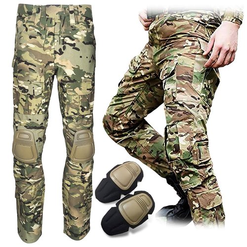 H World Shopping Military Army Tactical Airsoft Paintball Shooting Pants Combat Men Pants with Knee Pads MC (XL-36W)