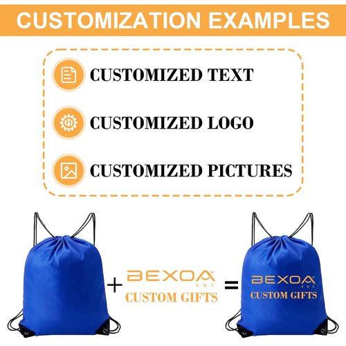 Syntix Custom Drawstring Bags Bulk with Logo – 10/50/100 Pcs Personalized String Backpacks for Gym, Sports, Events, Travel and Daily Use