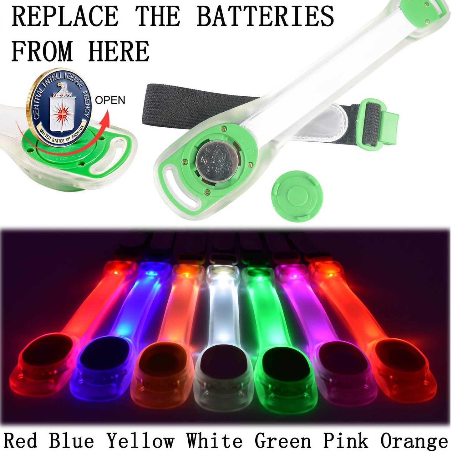 AMNQUERXUS Premium LED Light Up Armband, Reflective Adjustable Wearable Silicone Running Belt Strap/Waterproof Glow in the Dark for Running Jogging Walking Cycling Concert Camping Outdoor Sports
