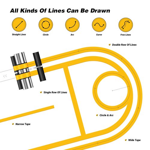 Calcy Ssay Line Striping Machine, with Drawing Circle Kit, Parking Lot Striping Machine for Driveway, Asphalt Or Concrete, Basketball Courts, Pickleball Court, Road Warning