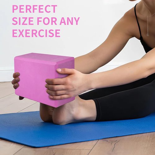 Yoga Block, Large Yoga Block 9x6x4 Inches, Sturdy Yoga Foam Blocks, High Density & Non Slip Surface for Yoga, Pilates & Stretching, Fitness Accessories for Stability & Balance (Magenta)