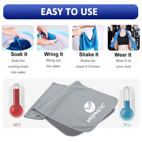 YQXCC 4 Pack Cooling Towels (40"x12") Cool for Neck, Microfiber Soft Breathable Chilly Towel for Yoga, Golf, Gym, Camping, Running, Workout & More Activities