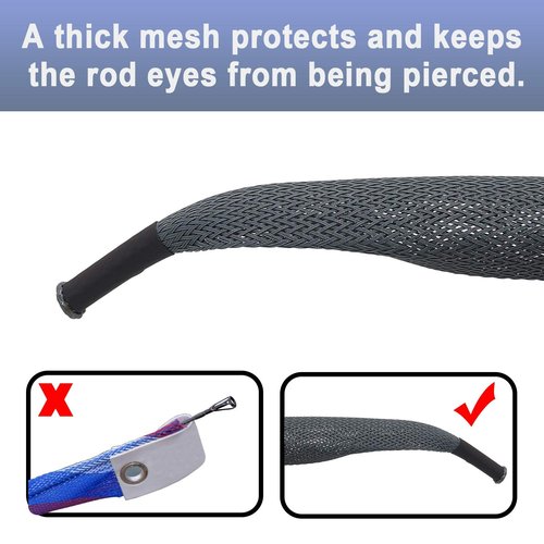 Beetwo Fishing Rod Cover, 4 Pack Fishing Rod Sleeve Sock Pole Glove Protector Cover with Lanyard for Fly, Spinning, Casting, Sea Fishing Rod