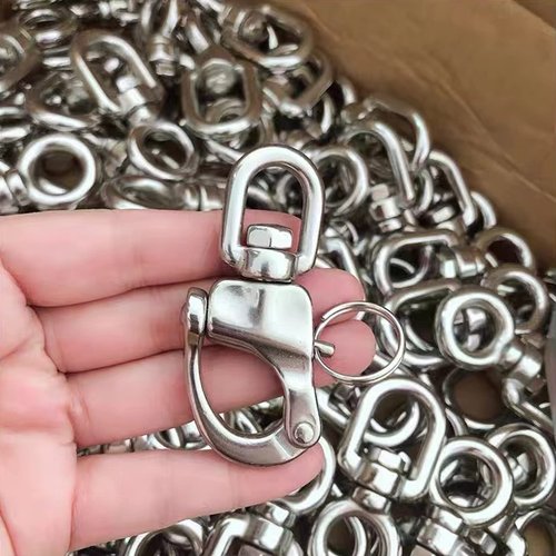 GaiRen 4 Pack Swivel Eye Snap Shackle, Quick Release 316 Stainless Steel Marine Sailboat Shackles for Sailing Rigging SCBA Mask Halyard Panic Snap Spinnaker Clip