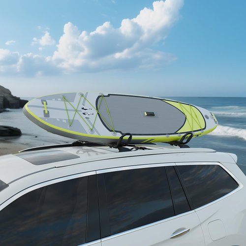 ECOTRIC Kayak Roof Rack J-Bar Rack HD Universal Kayak Carrier Holder Canoe Boat Surf Ski Board Roof Top Mounted on Crossbar for Car SUV Truck Set of 4