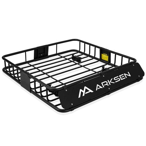 ARKSEN 43 x 39 x 6 inch Heavy Duty Roof Rack Cargo Carrier with Extension, Universal Steel Roof Basket, 150 LBS Capacity Car Top Luggage Holder for SUV, Truck, RV, Pickup