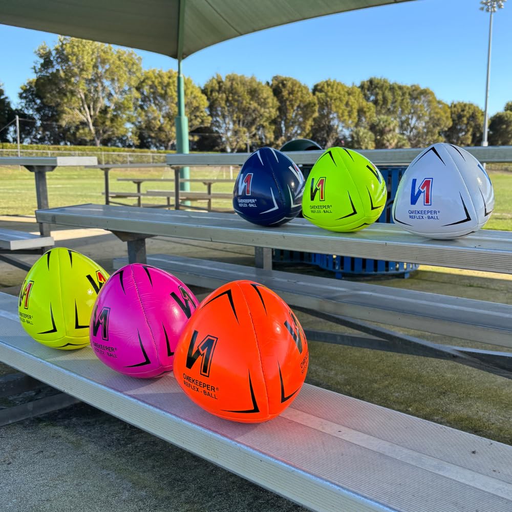 ONEKEEPER Soccer Reflex & Reaction Ball - White, Orange, Blue, Pink, and Fluo Yellow for Agility, Reflex, and Speed Training for Kids and Juniors (Yellow)