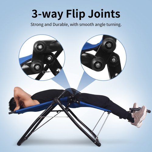 Leikefitness Ab Exercise Chair Core Strengthening Lightweight Foldable Sport Abdominal Exerciser Strength Training Inversion Equipment AB3900(Blue)