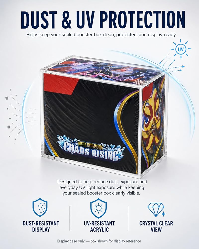 3-Pack Booster Box Case - Acrylic Display Boxes for US-Size PKMN Booster Boxes (Variation: (3-Pack)Booster Box Case)