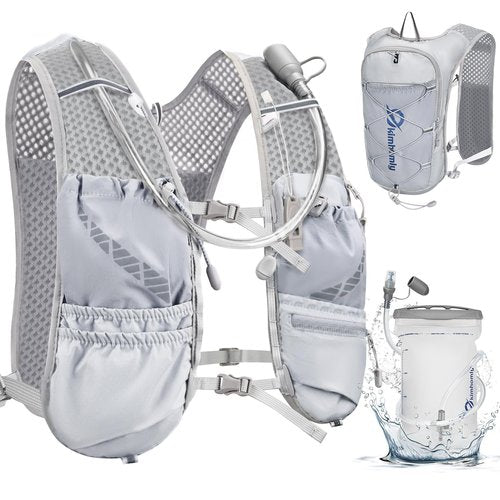 kimhomly Running Hydration Vest for Women Men, Lightweight Adjustable Hydration Backpack with 1.5L Water Bladder Bag for Hiking, Trail, Running, Marathons, Cycling