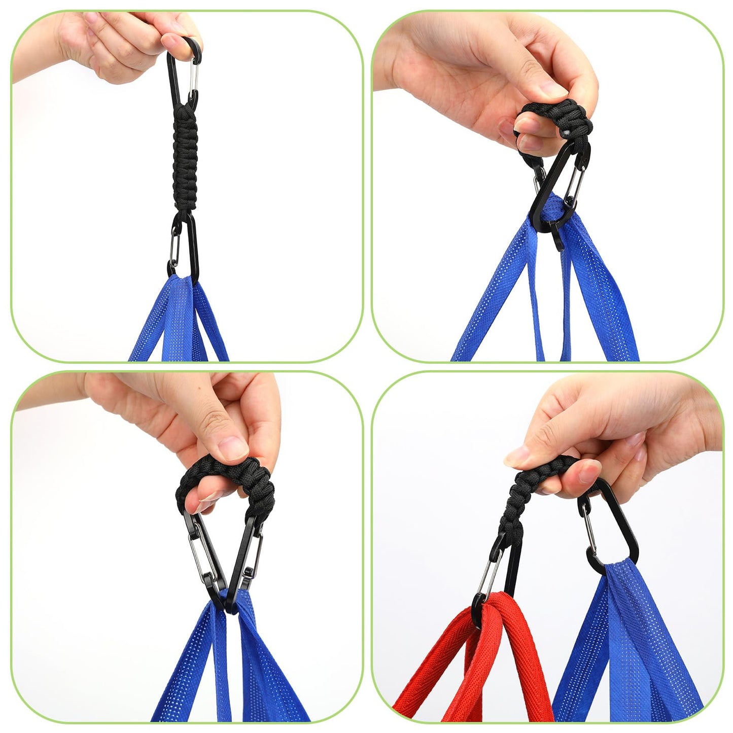 Xelsluthe 5 Pieces Paracord Keychain, Heavy Duty Paracord Keychain Carabiner Clip Braided Lanyard Key Chain for Water Bottle Keys Backpack Tools Camping Hiking Clip Men Women Black