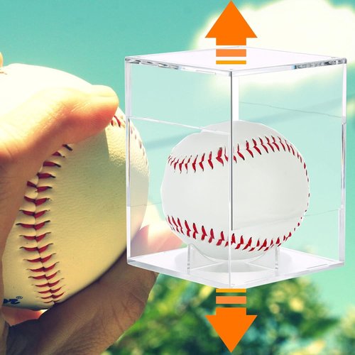 4 Pack Baseball Display Case,Baseball Box ,UV Protected Acrylic Square Baseball Holder, - for Official Size Ball