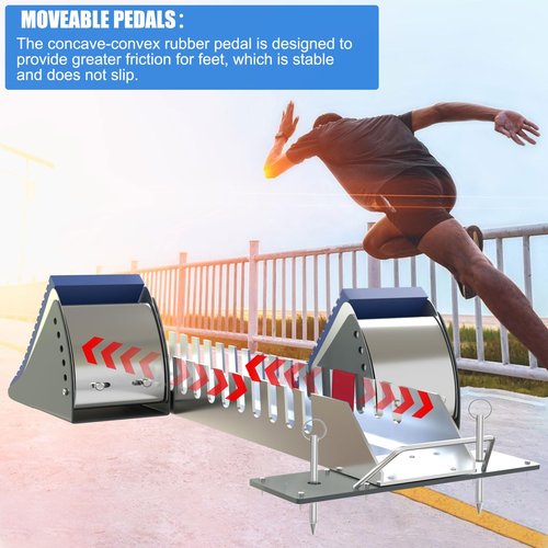 Supvision Multi-Function Lightning Starting Block Sprinter Pedals 6 Angle Adjustable Sprinters Track and Field Aluminum Suitable for Plastic Runway Cinder Track