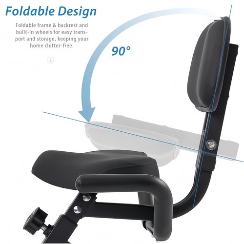 HSUFLWS Folding Exercise Bike with 350 Weight LBS Capacity, Stationary Bike with 16-Level Adjustable Resistance for Home Gym Workout