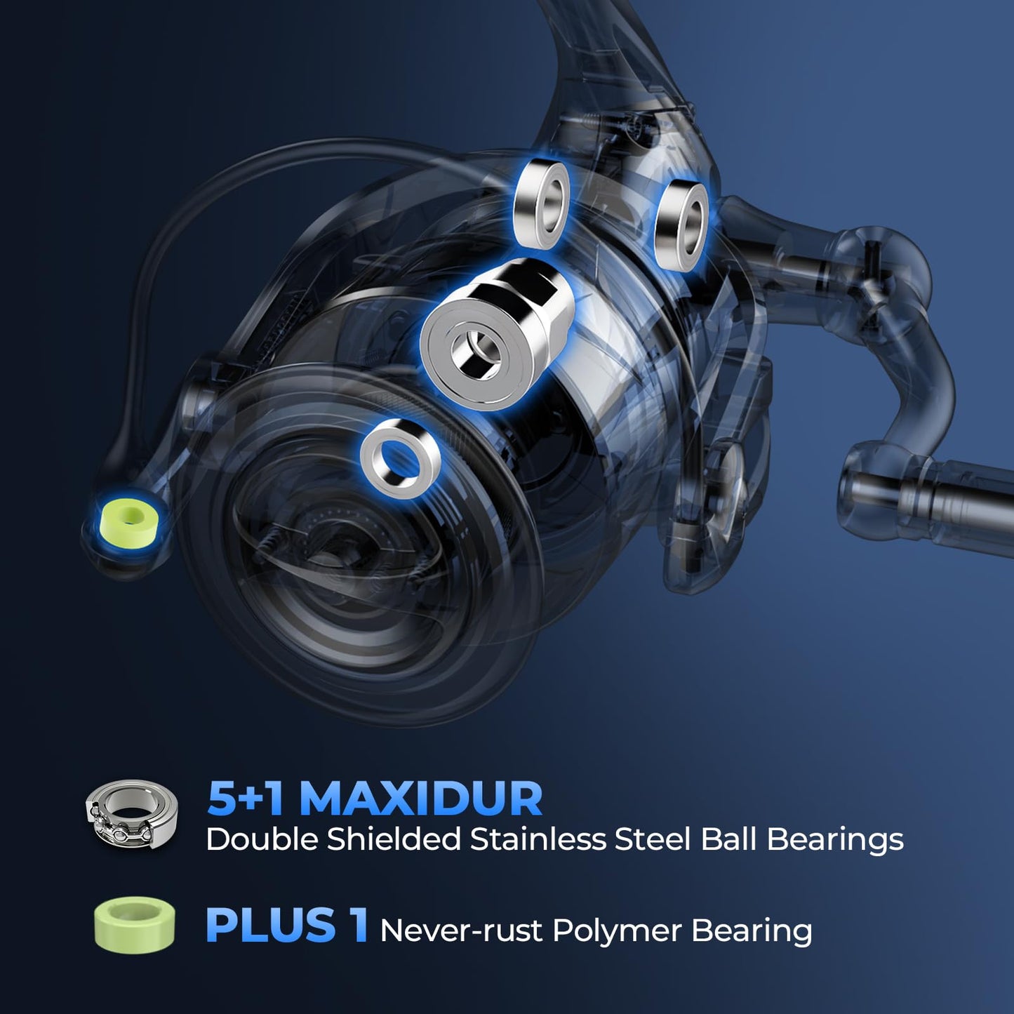 KastKing Rekon Spinning Fishing Reel Combo 7'0" M 3000 Reel, Dark Grey