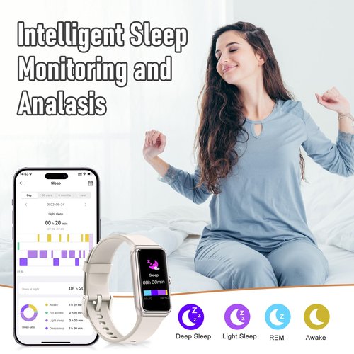 Fitness Tracker with 24/7 Heart Rate,Blood Pressure Sleep Tracking,104 Sports Modes Calories Smart Watch,IP68 Waterproof Step Counter Activity Trackers Pedometer for Android&iPhone Women Men (Beige)
