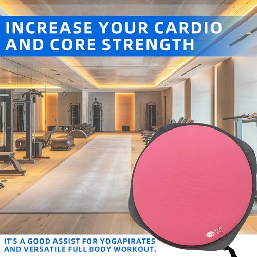 Balance Ball Home Workout Equipment, 27.5 inch Exercise Ball Balance Trainer, Stability Ball for Exercise, Half Balance Ball Strength Training Equipment for Cardio and Core Training (27.5" Pink Heart)