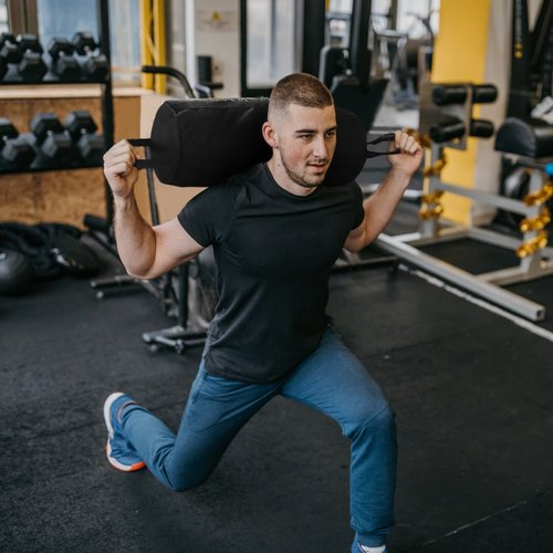 Uboway Workout Sandbag with Handles: Heavy Duty Sandbag Trainer with 6 Rubber Handles Work Out Equipment for Home Gym 40 lbs Adjustable Crossfit Sand Bags Weights Fitness