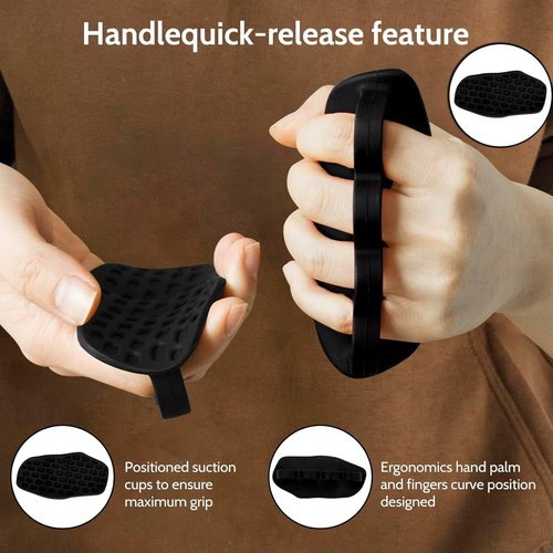 Fangool Gym Grips,Weight Lifting Grips for Men Women,New Rubber Gym Grips Palm Protection Gloves for Weight Lifting, Dumbbell, Bar Pad Pull Up Grippers, Anti-Slip Workout Grips