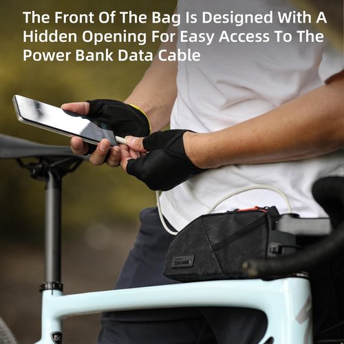 abamita Bike Top Tube Bag Bicycle Front Frame Bag Waterproof Bike Bag 1.2L with Dual Side Mesh Pockets Perfect for MTB Road Bike Cycling Commuting and Outdoor Adventures
