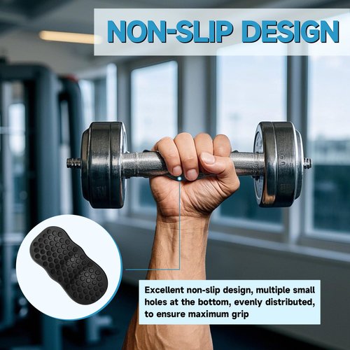 Solvora Rubber Anti-Slip Weight Lifting Grips - Thick Rubber Gym Gloves for Pull-Ups, Barbell & Dumbbell Workouts | Non-Slip Palm Protection for Strength Training (Men & Women)
