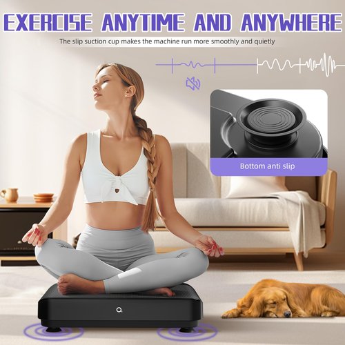 Vibration Plate Exercise Machine | with Bluetooth for Lymphatic Drainage | 400lbs Capacity with 9 Preset Modes & 99 Speed | Home Gym Equipment for Whole Body Vibrating Workout | Weight Loss & Toning