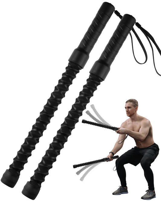 2PCS Weighted Ropeless Battle Ropes, Heave Duty Home Gym Workout cordless Battle Rope for Advanced Fitness Training, Portable Arm Exerciser for Strength Building, Durable Core Strength Arm Muscle Builder Ropes