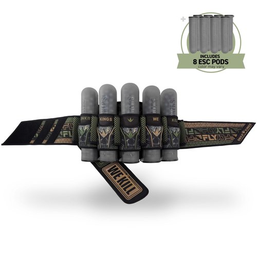 Bunkerkings Fly2 Skulls Paintball Pod Pack – Strapless Pack with 8 ESC Pods (5+8, Jungle)