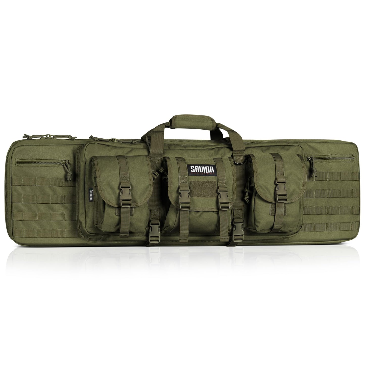 Savior Equipment American Classic Tactical Double Long Gun Bag Pistol Transportation Case w/Backpack Strap, Lockable Compartment, Available Length in 32" 36" 42" 46" 51" 55"
