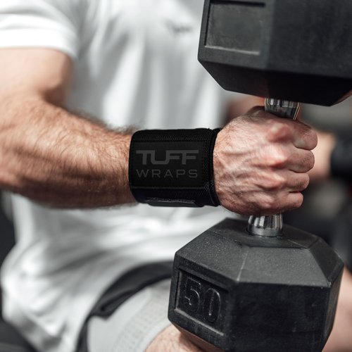 TuffWraps 16" Wrist Straps for Gym - No Thumb Loops - Powerlifting, Weightlifting, and Bench Press Support - Durable Wrist Straps Gym Accessory for Enhanced Wrist Support