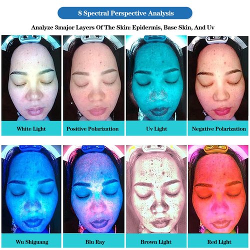 Professional Skin Analyzer Machine - JXUANMM Facial Skin Detection & Analysis Professional Dermatoscope Intelligent Moisture Analyzers Instrument for Healthy Skin Care,White-MJ-13.3in