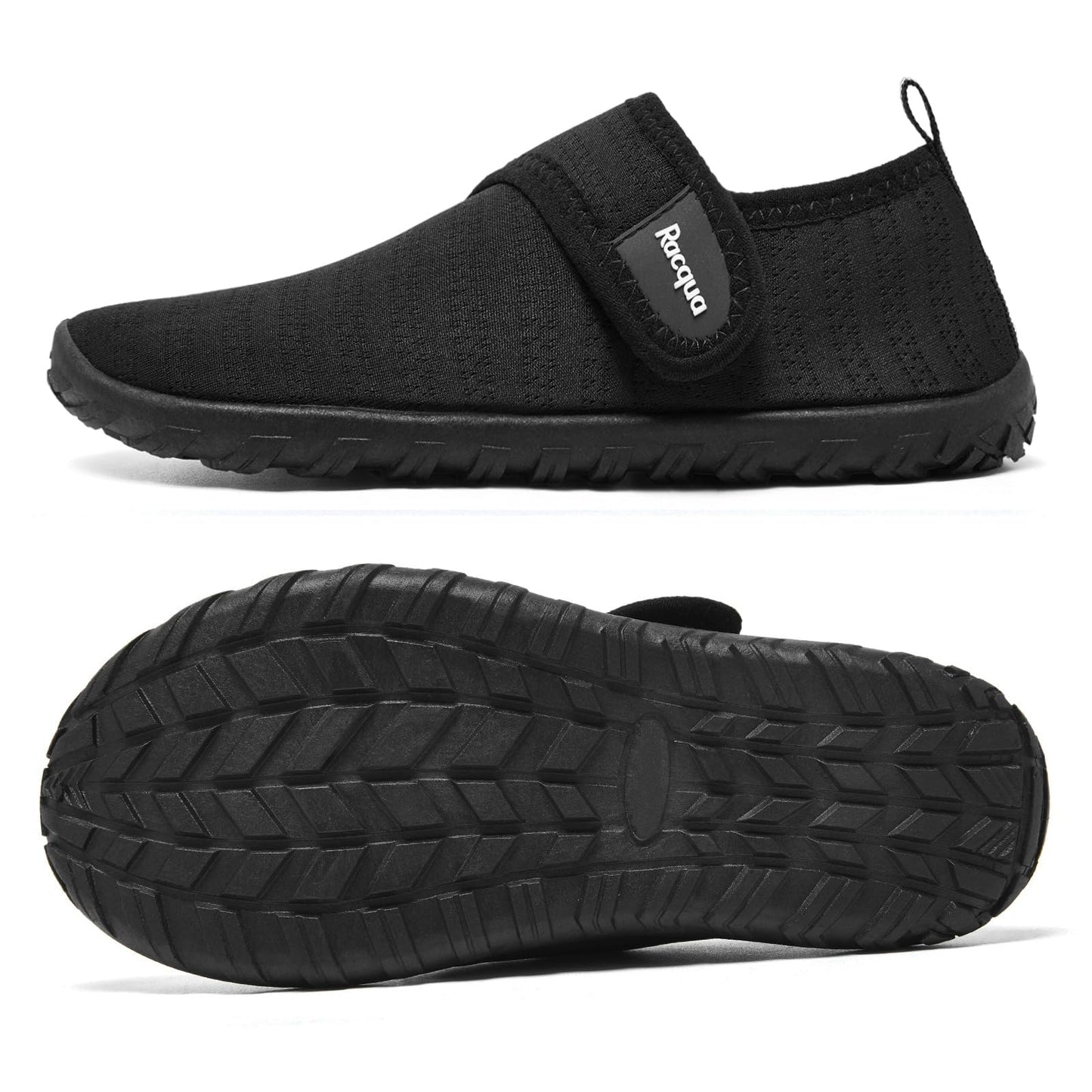 Racqua Kids Water Shoes Boys Girls Quick Dry Barefoot Lightweight Beach Sport Aqua Shoes Swim Pool Walking Surfing Boating Shoes Big Kid Black 5