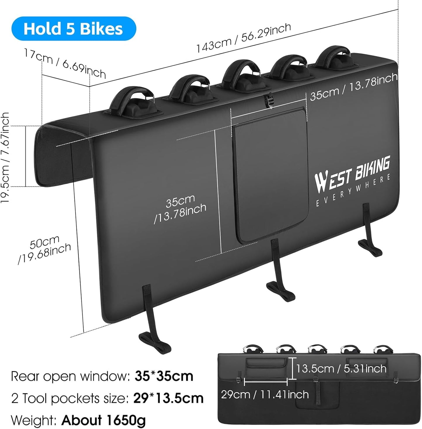 ICOCOPRO Bike Pads for Pickup Truck Tailgate With Secure Frame Straps, Protection Pad for Bike and Truck