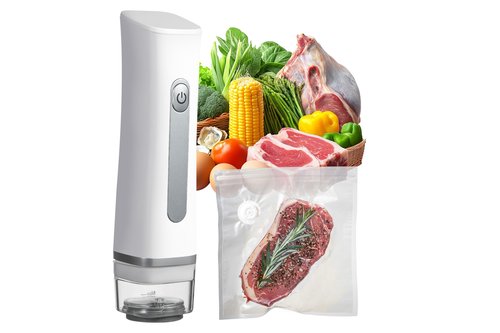 THETCHRY Compact Sealer Machine for Food Preservation & Storage, Handheld Vacuum Sealer with 5PCS Vacuum Bags, Portable Cordless Food Sealer