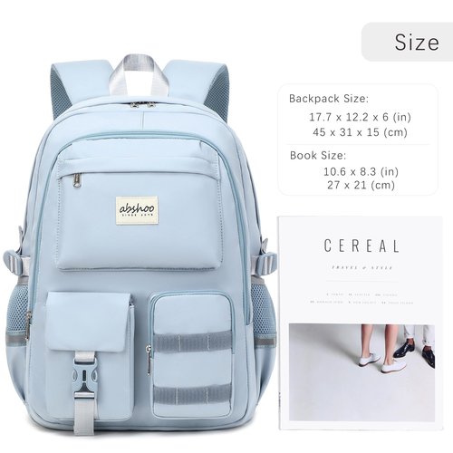 abshoo Big Student Laptop Backpack For College Women Middle High School Teen Girls Bookbag Travel Daypack (LightsteelBlue)