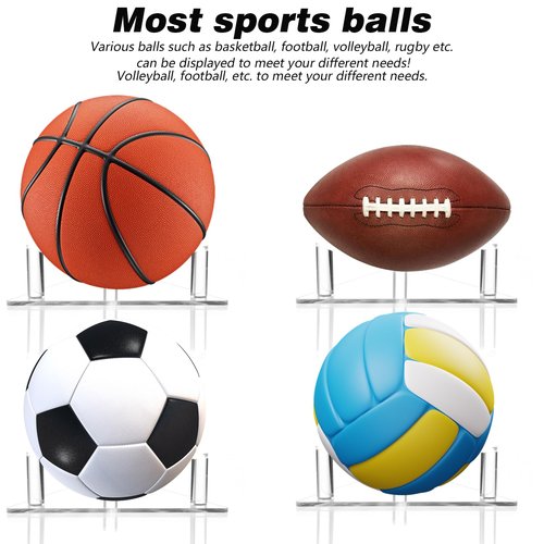 Telooco 2PCS Football Stand, Basketball Display Stand,Ball Stands Rack for Basketballs Football Volleyball Soccer Rugby Balls Displays