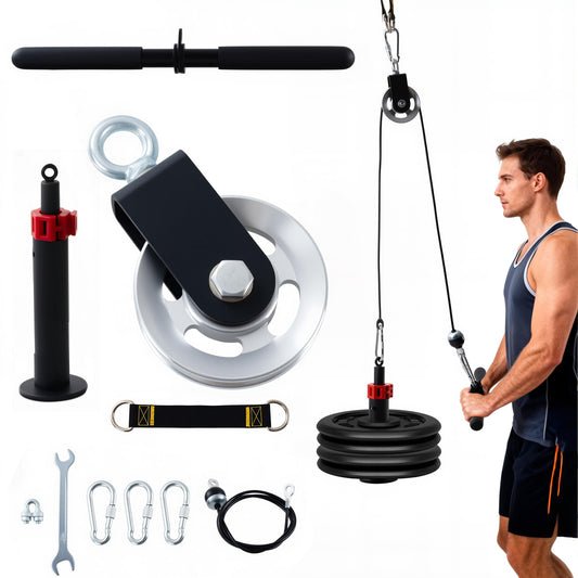 acenfc 360° Rotating Cable Pulley System, Home Gym LAT Pulldown Attachments for Biceps, Triceps and Back Workout, Fits Power Rack, Squat Stand and Training Cage