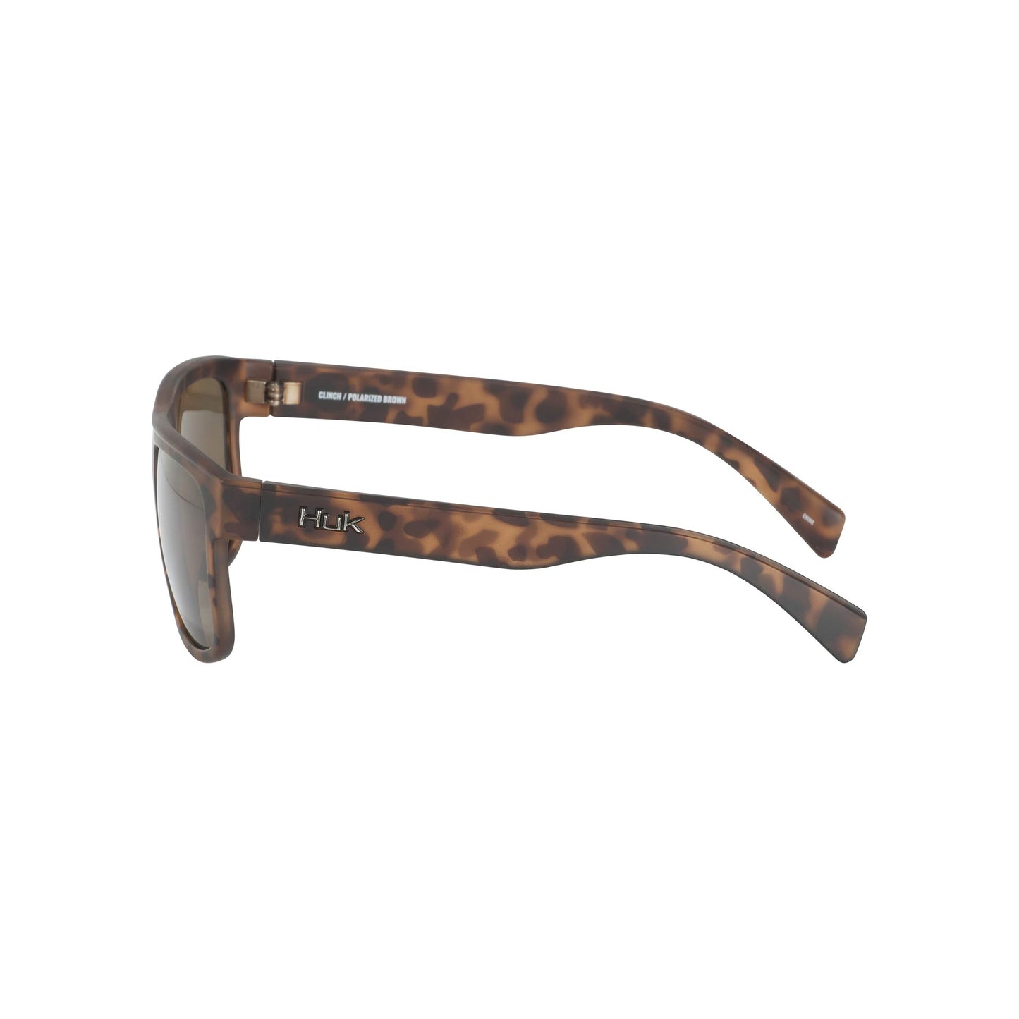 HUK Sunglasses, Polarized Lens Eyewear with Performance Frames, Fishing, Sports & Outdoors Sunglasses, (Clinch) Brown / Tort, Medium/Large