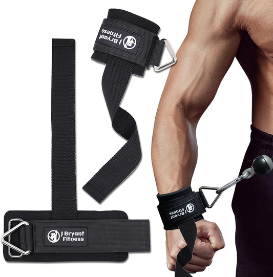 2pcs Adjustable Wrist Cuffs Weightlifting Straps with Ring Premium Padded Straps for Cable Machine Workout Strength Training for Weightlifting & Deadlifting