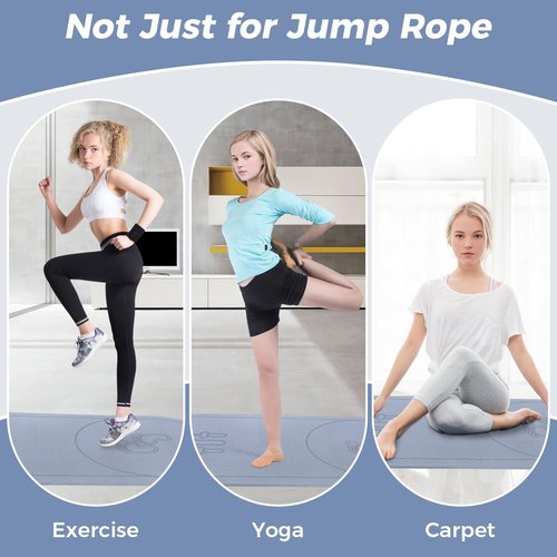 Jump Rope Mat Outdoor Exercise Mat Larger Non-Slip,Workout for Home Gym Flooring, Jump Rope Pad for Indoor(50in*24in)