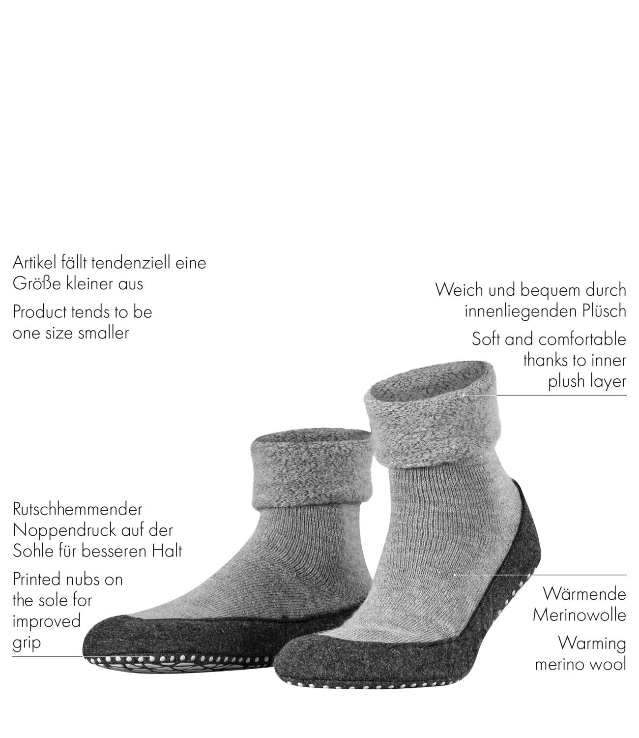 FALKE Men's Cosyshoe Slipper Socks, Blue (Dark Blue 6680), 9.5-10.5